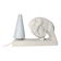 Art Deco Cubist Lamp – Primavera Workshop, Printemps. Vintage design with elephant