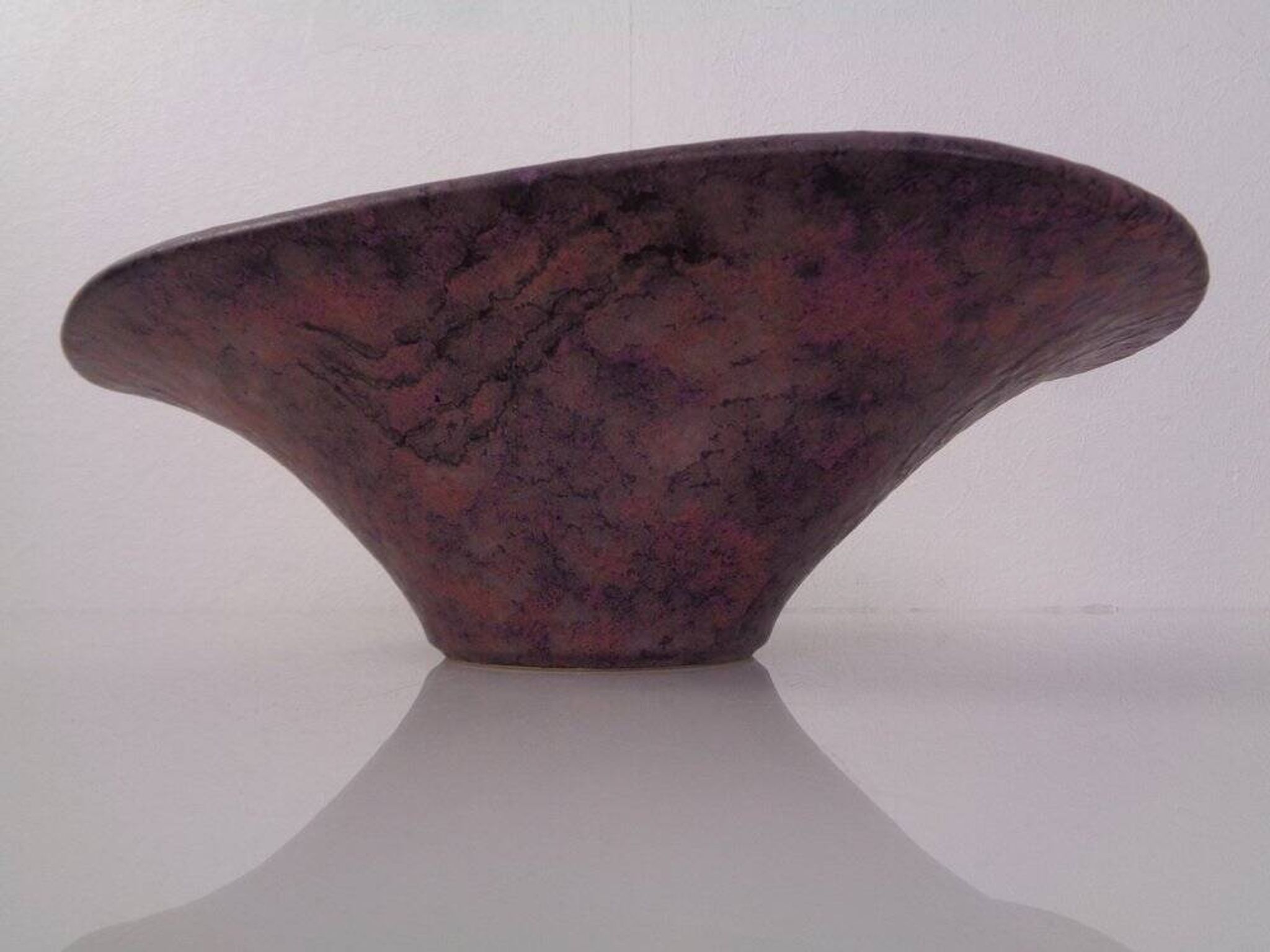 Large purple and black 704 Ruscha art ceramic bowl, Germany, 1960s.