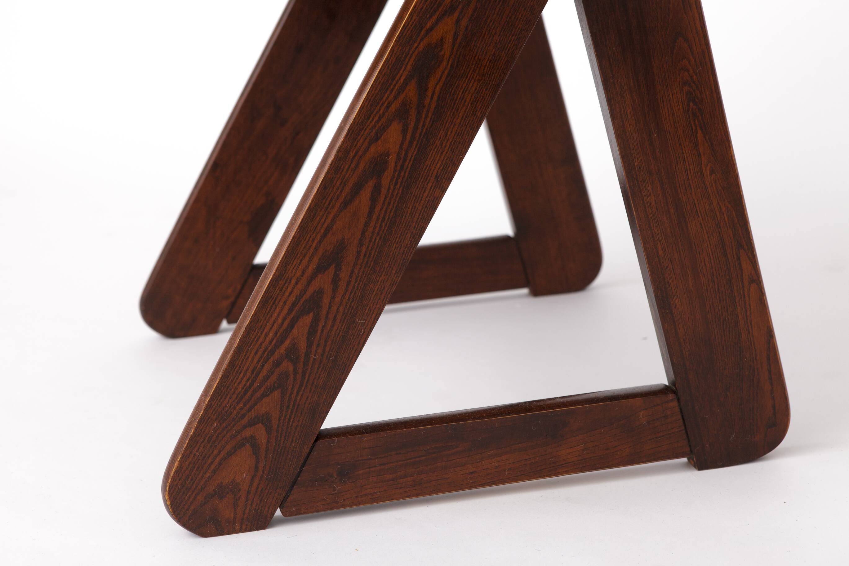 1 of 2 Vintage Italian Chair, 1980s, Dark Beechwood, Burgundy Upholstery