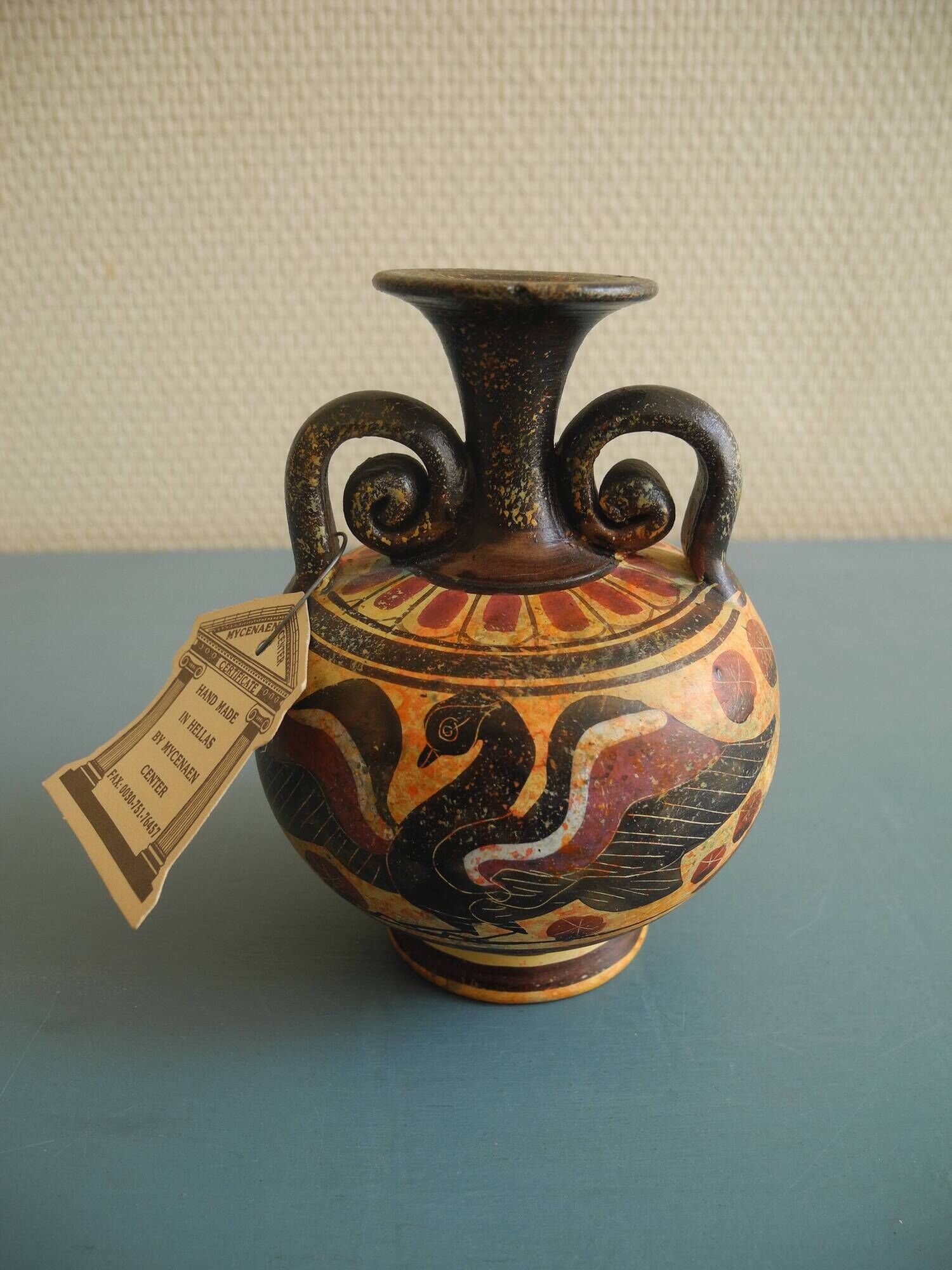 Greek pottery reproduction Corinthian vase copy Corinthian period 650 BC
