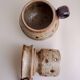 Handcrafted speckled water butter dish