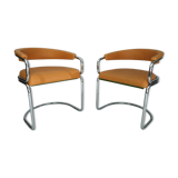 Pair of chairs in chrome tubular 1970