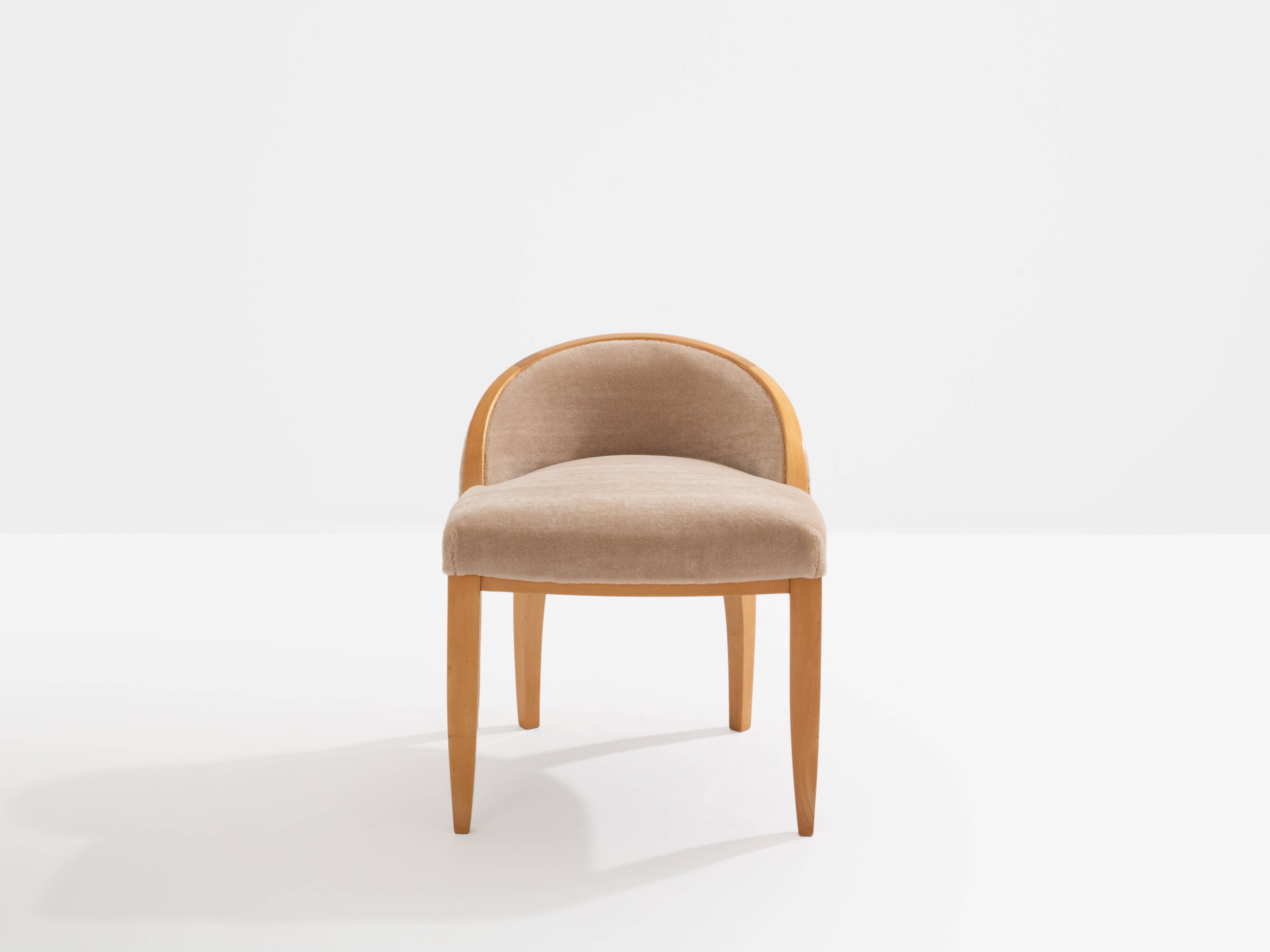 André Arbus chaise de coiffeuse en sycomore velours de mohair 1934