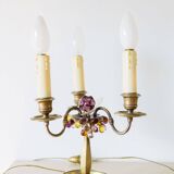 Paire anciennes girandoles avec fruits Murano