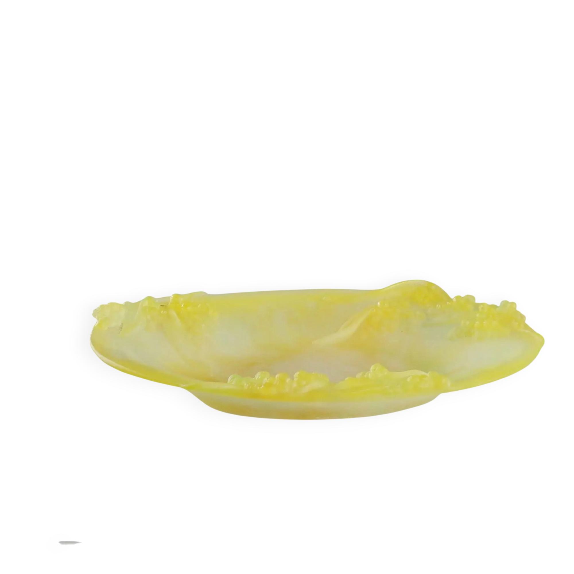 Vintage Mimosa plate by Daum Manufacture in crystal paste, 20th century.