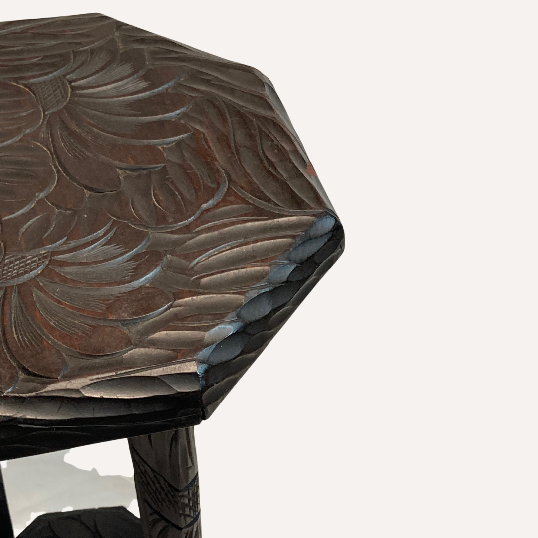 Antique Japanese hand craved side table by Libert London ca 1905