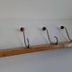 Czechoslovak Midcentury Wooden and Metal Wall Coat Rack, 1960s