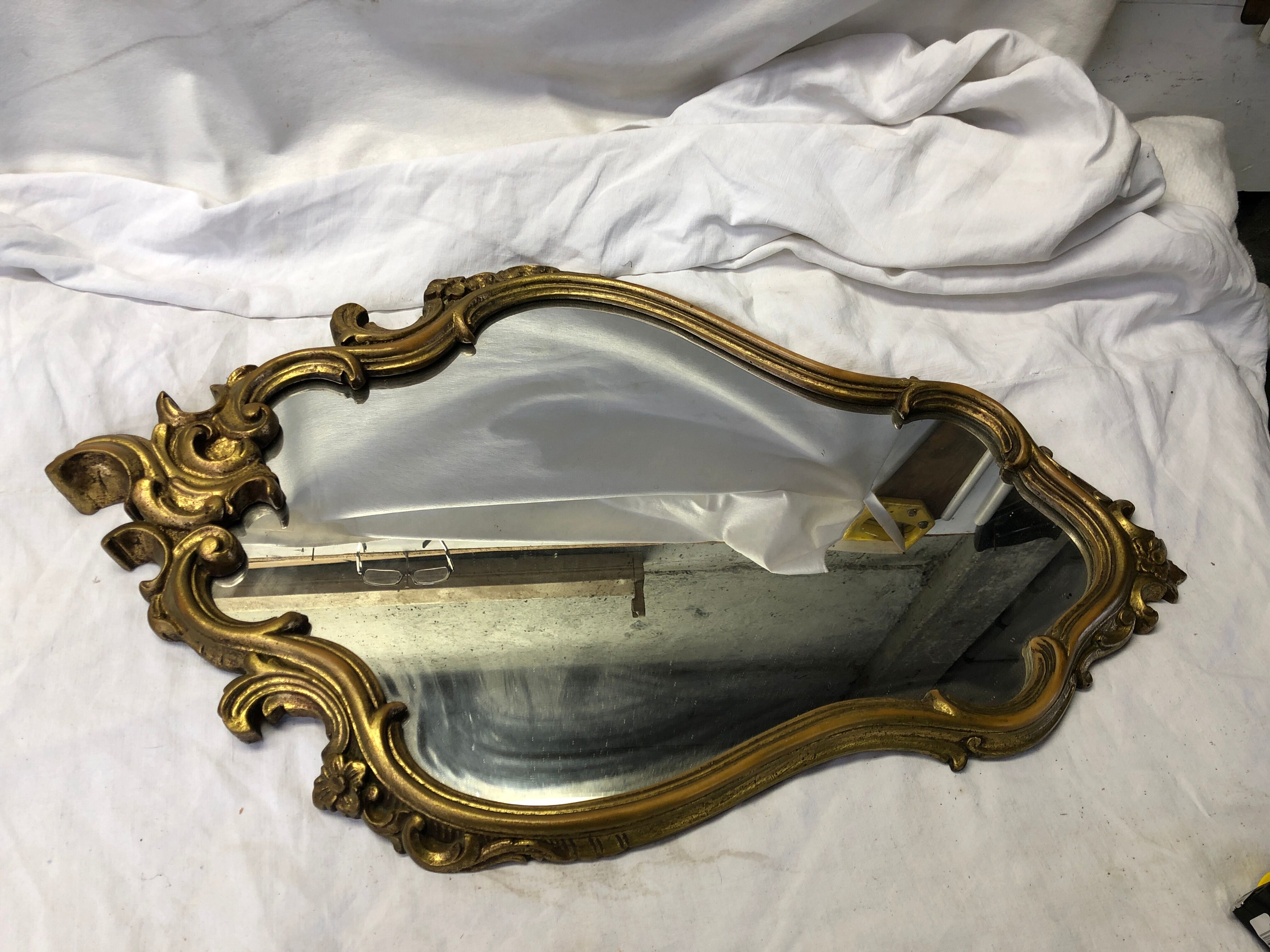 Miroir bois doré vintage 40x70cm