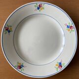 6 antique flat plates in Gien earthenware