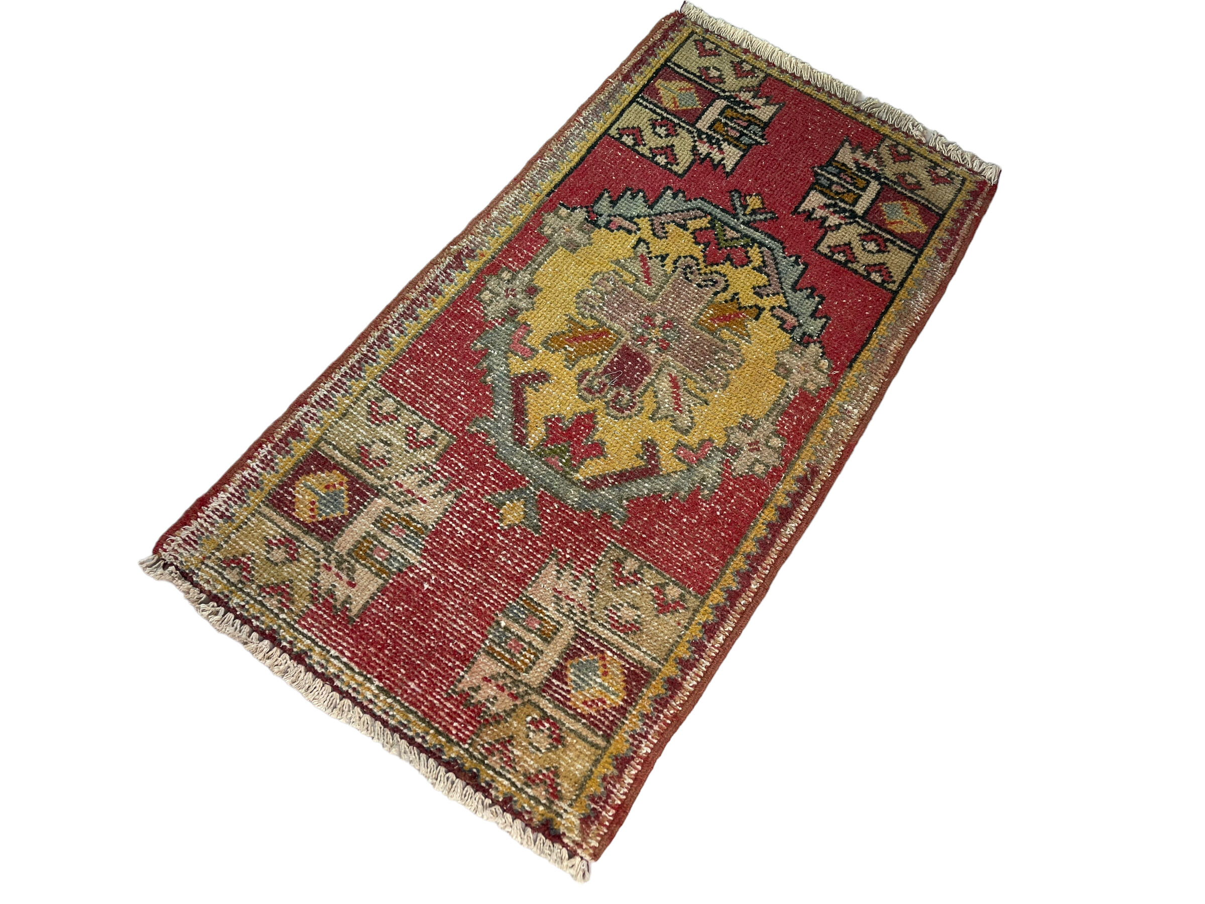 VINTAGE TURKISH PASTEL MINI RUG , 102 x 53 CM