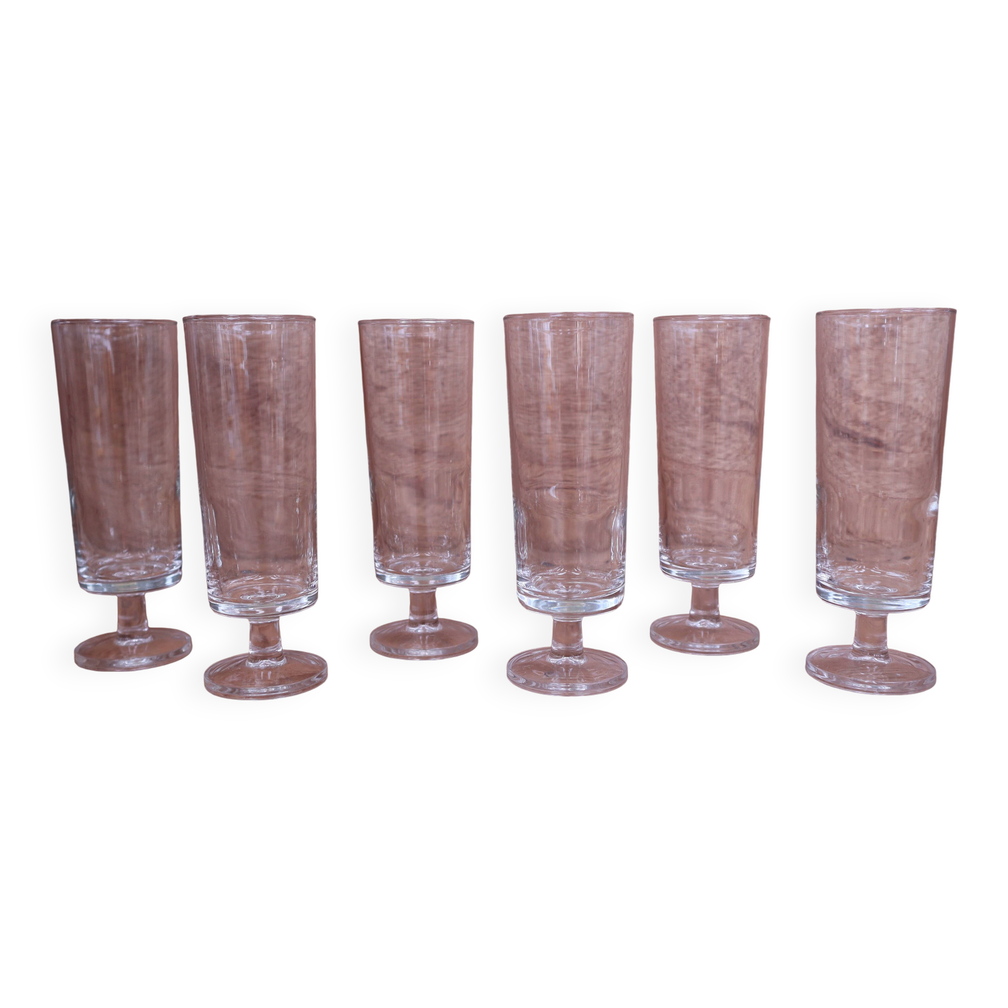 6 Transparent Cavalier Champagne Flutes Luminarc