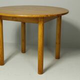 Scandinavian Round Pine Dining Table, 1970s