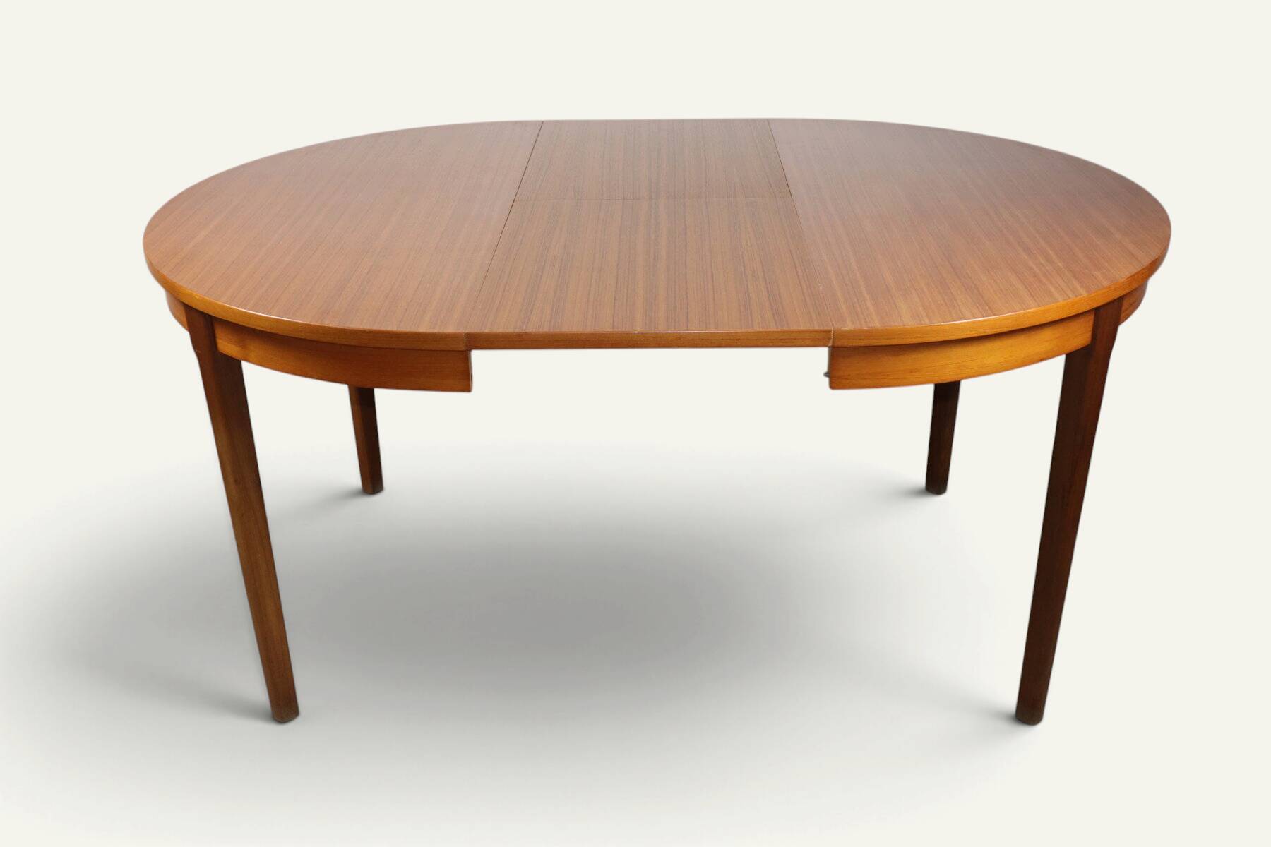 Table ronde extensible vintage en teck, années 70
