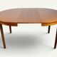 Table ronde extensible vintage en teck, années 70