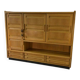 Solid oak wardrobe by Guillerme et Chambron and ceramic by Danikowski 1950s