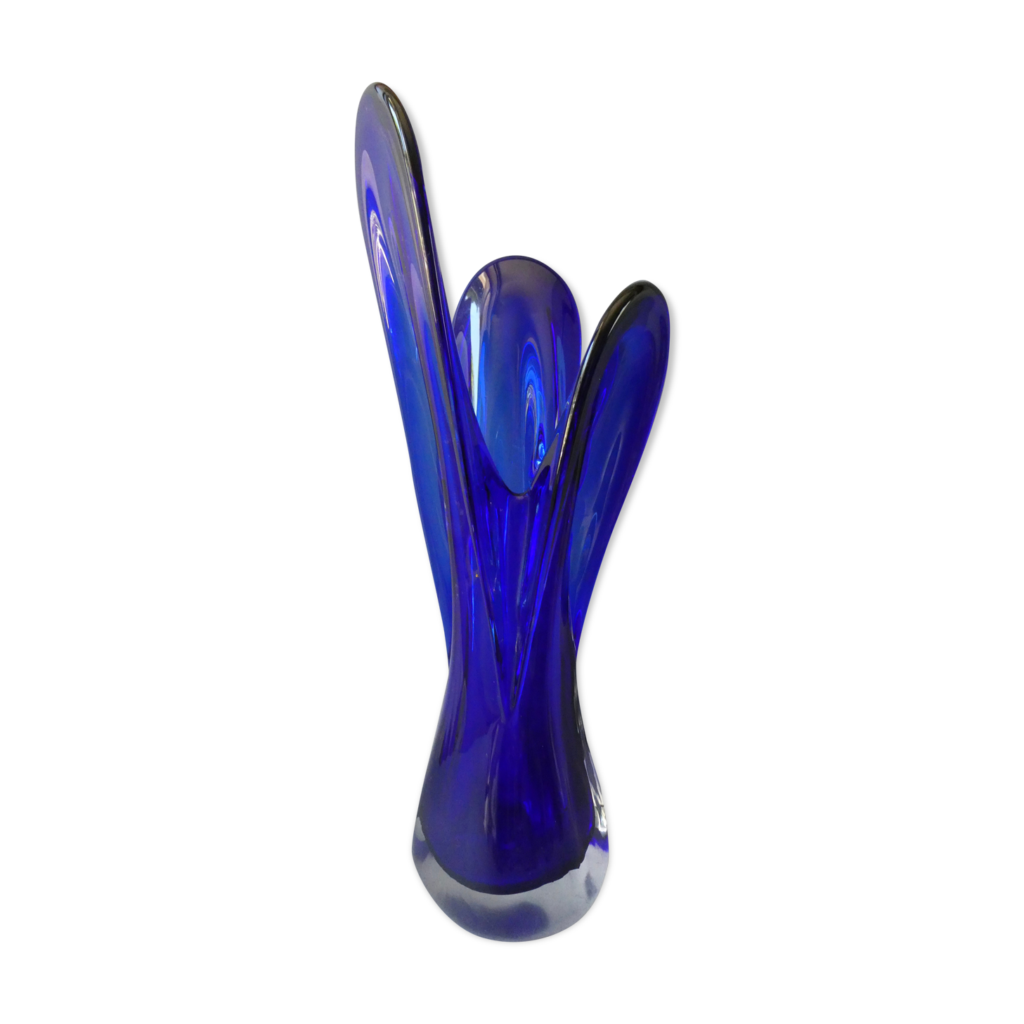 Murano blue glass vase, 70s