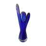 Vase trilobé en verre bleu Murano, années 70