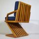 Mid-Century Design Z-Shaped Armchair in Cherry Wood, 1970s