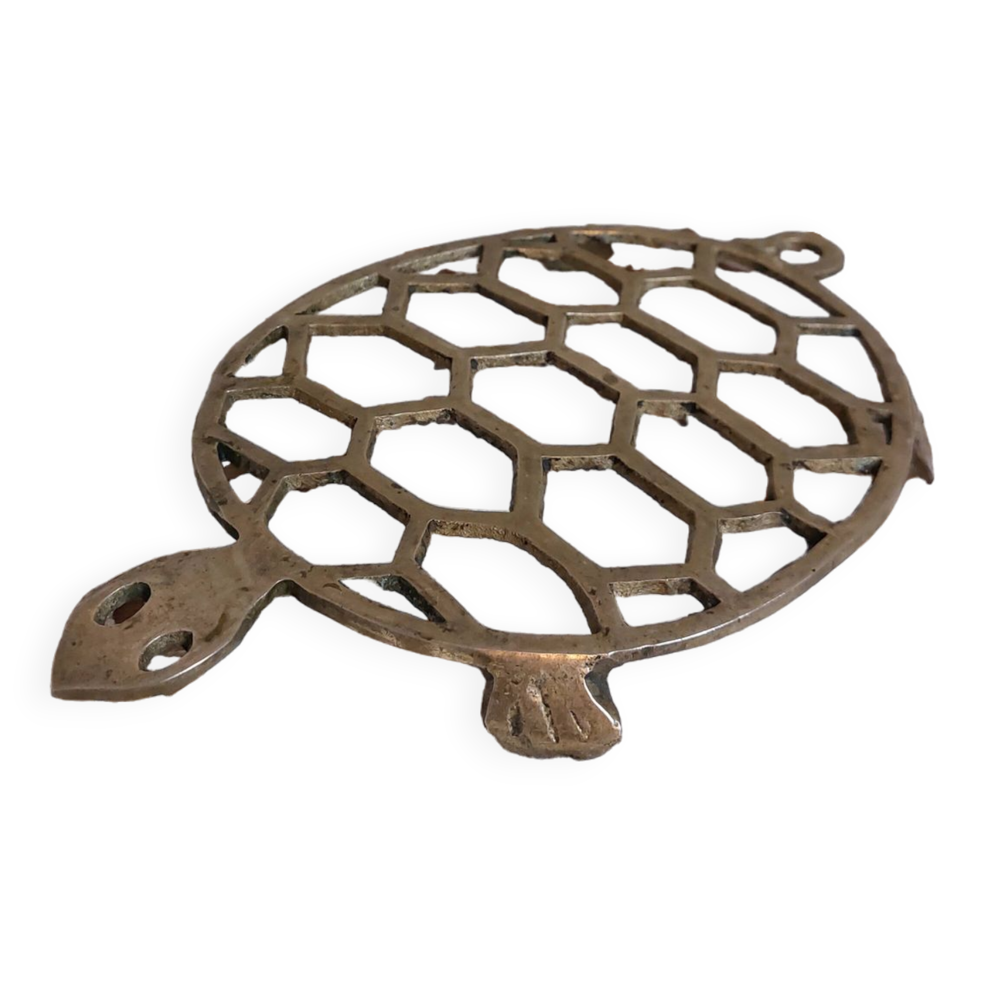 Old brass turtle trivet