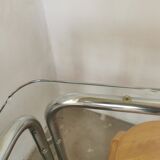 Table in metal chrome and glass 1970