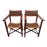 Pair of folding garden armchairs