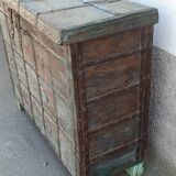 Old blue wooden chest