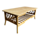 Vintage bamboo, wood and rattan coffee table