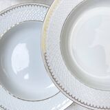6 deep plates in white and gold porcelain, Bavaria model "Annabell"