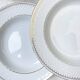 6 deep plates in white and gold porcelain, Bavaria model "Annabell"