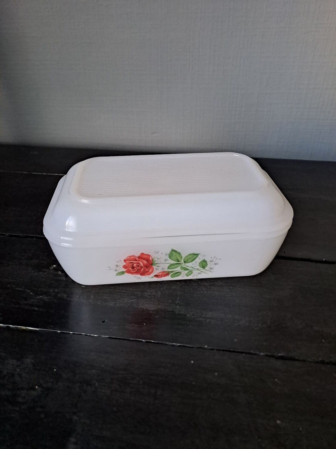Vintage arcopal butter dish