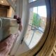 Large witch's eye sun mirror dia 52cm curved vintage 1960