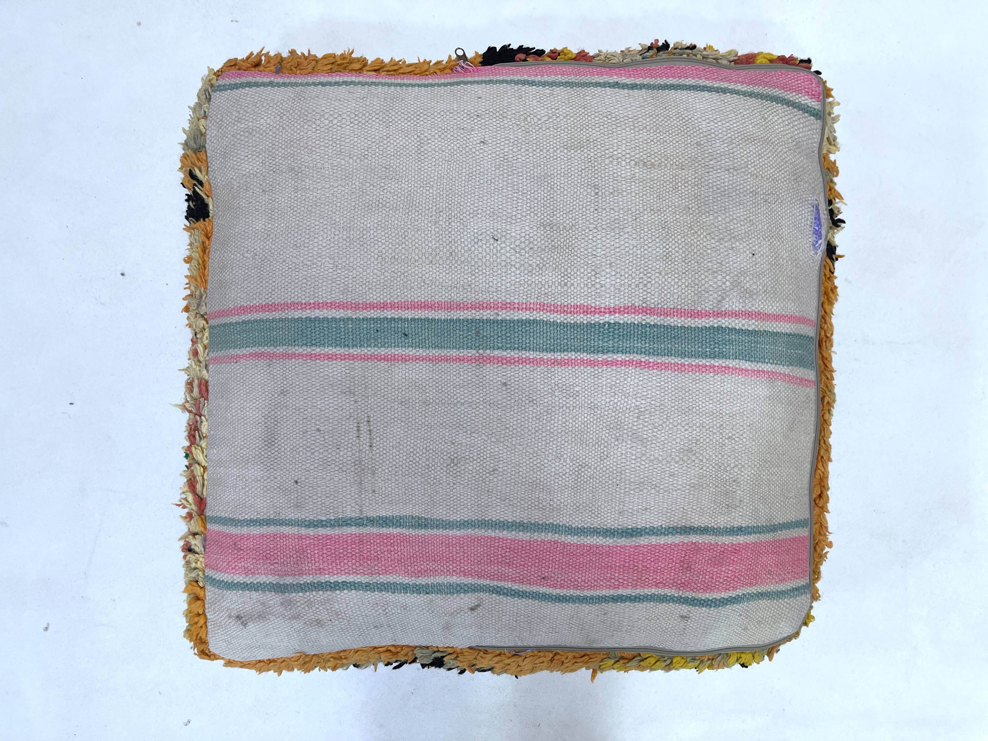 Floor cushion Cover, Berber Moroccan Floor cushion, Handwoven woolen pillowcase, Moroccan pouf, Squa