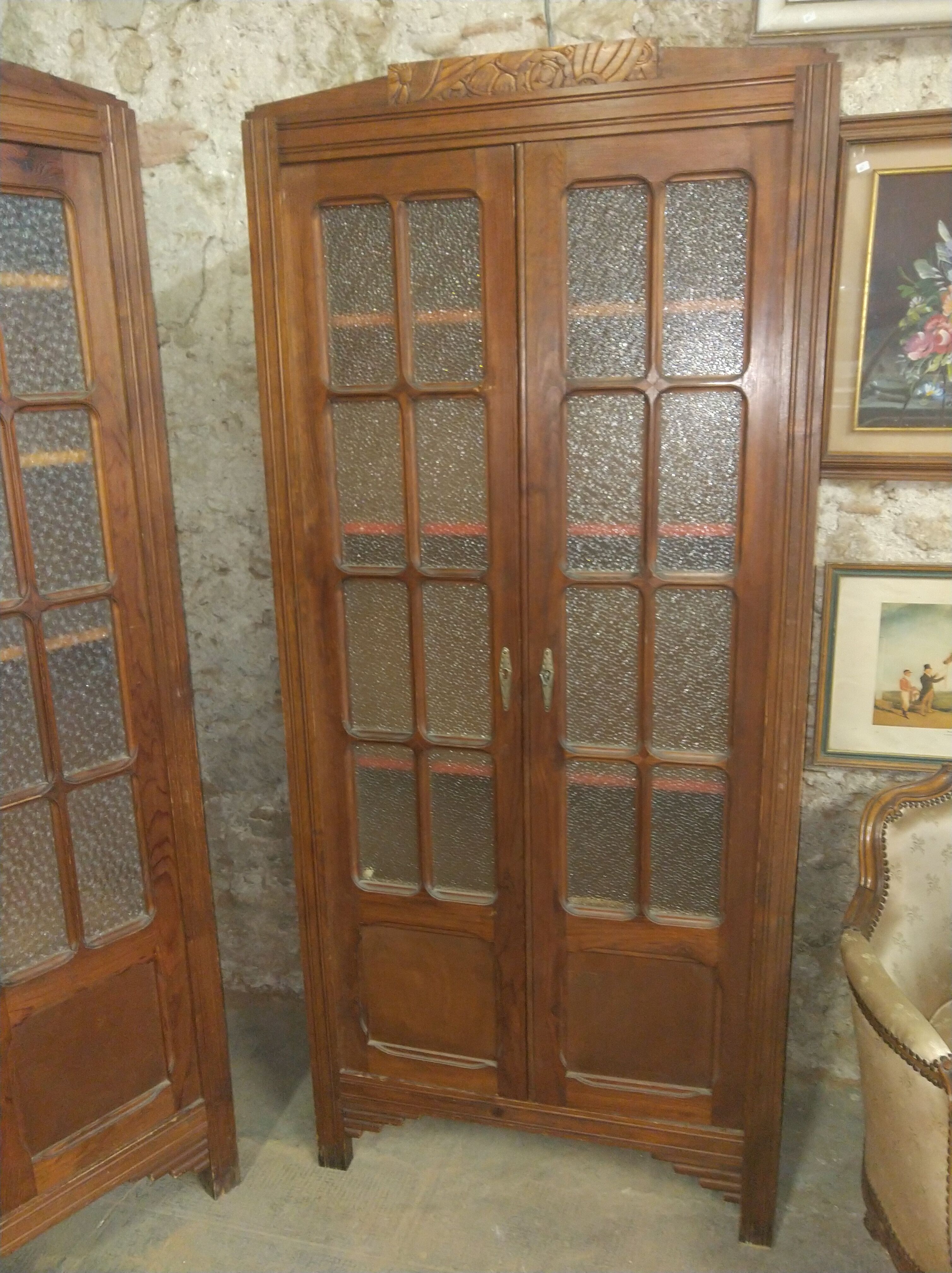 Pair of pine Parisian wardrobes circa 1935