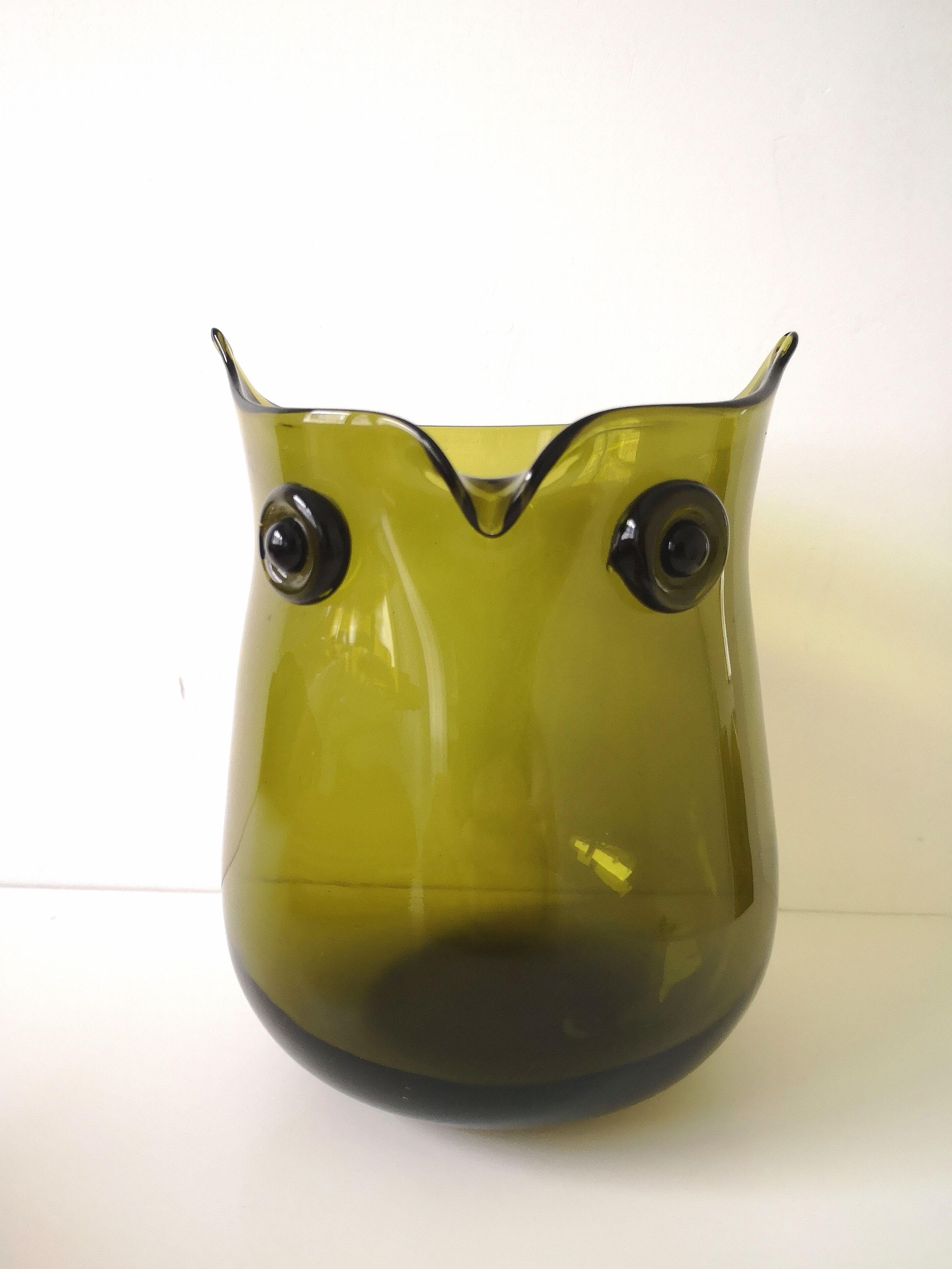 Zoomorphic pot "owl" blown glass