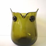Zoomorphic pot "owl" blown glass