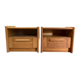 Paire de chevets en pin des années 90 meubles en bois vintage