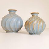Paire de vases en céramique "Turkos" de style milieu du siècle, Ewald Dahlskog, Bo Fajans, Suède