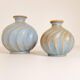 Pair of "Turkos" ceramic vases in mid-century style, Ewald Dahlskog, Bo Fajans, Sweden