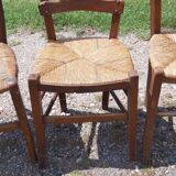 6 antique mulched chairs