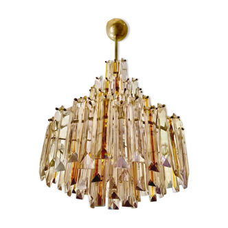 Venini chandelier two-tone murano glass