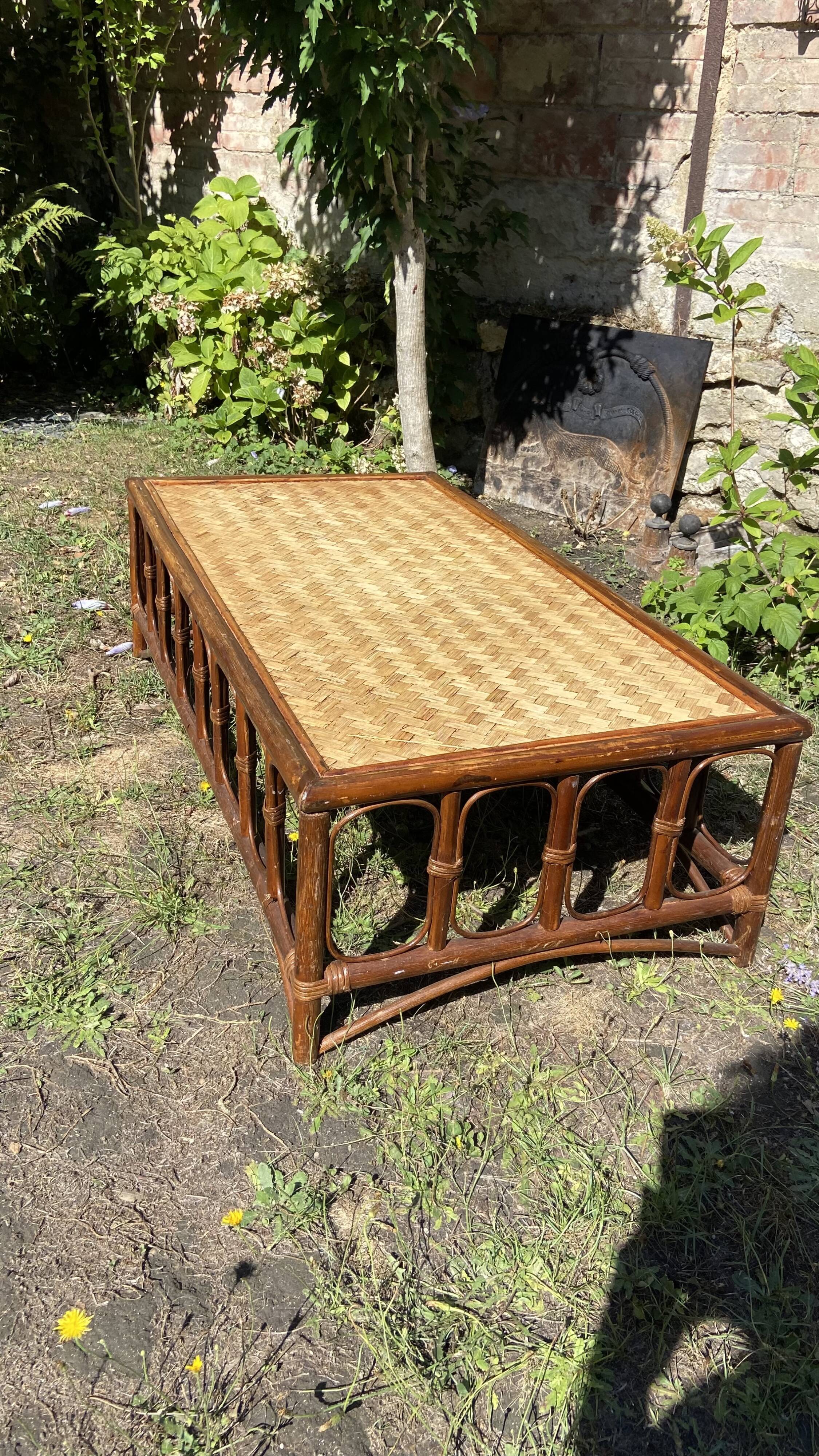 Vintage rattan coffee table