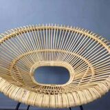 Rattan and metal armchair