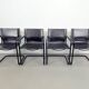 Mid-Century Modern Bauhaus Leather B34 Armchairs by Mart Stam & Marcel Breuer for Fasem, Italy, 1980, Set of 4
