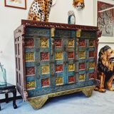 Coffre de mariée antique d'Inde