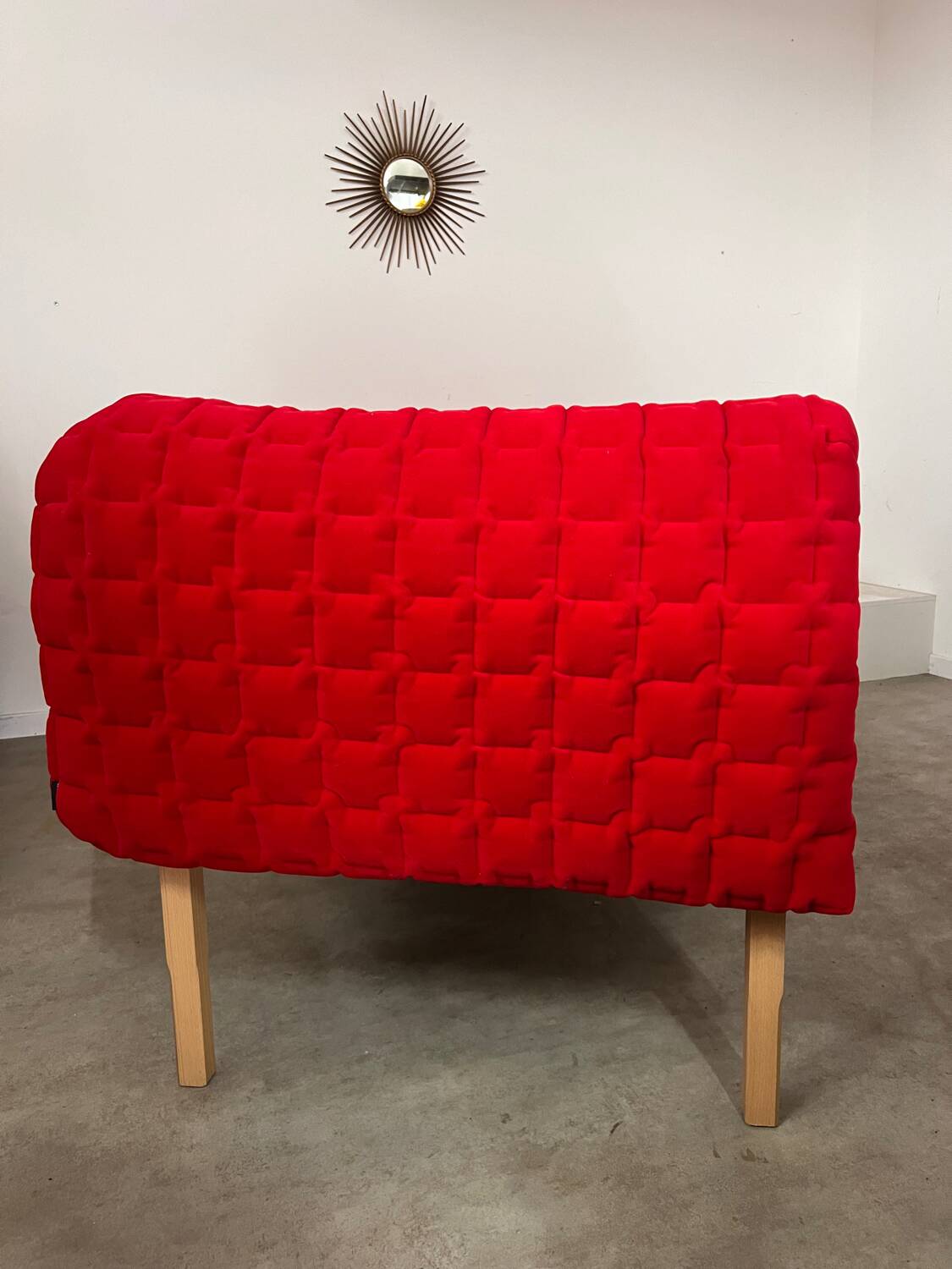3-seater sofa Ligne Roset Ruché design Inga Sempé red alcantara
