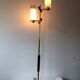 Lampadaire métal laiton et  opaline Maison Arlus