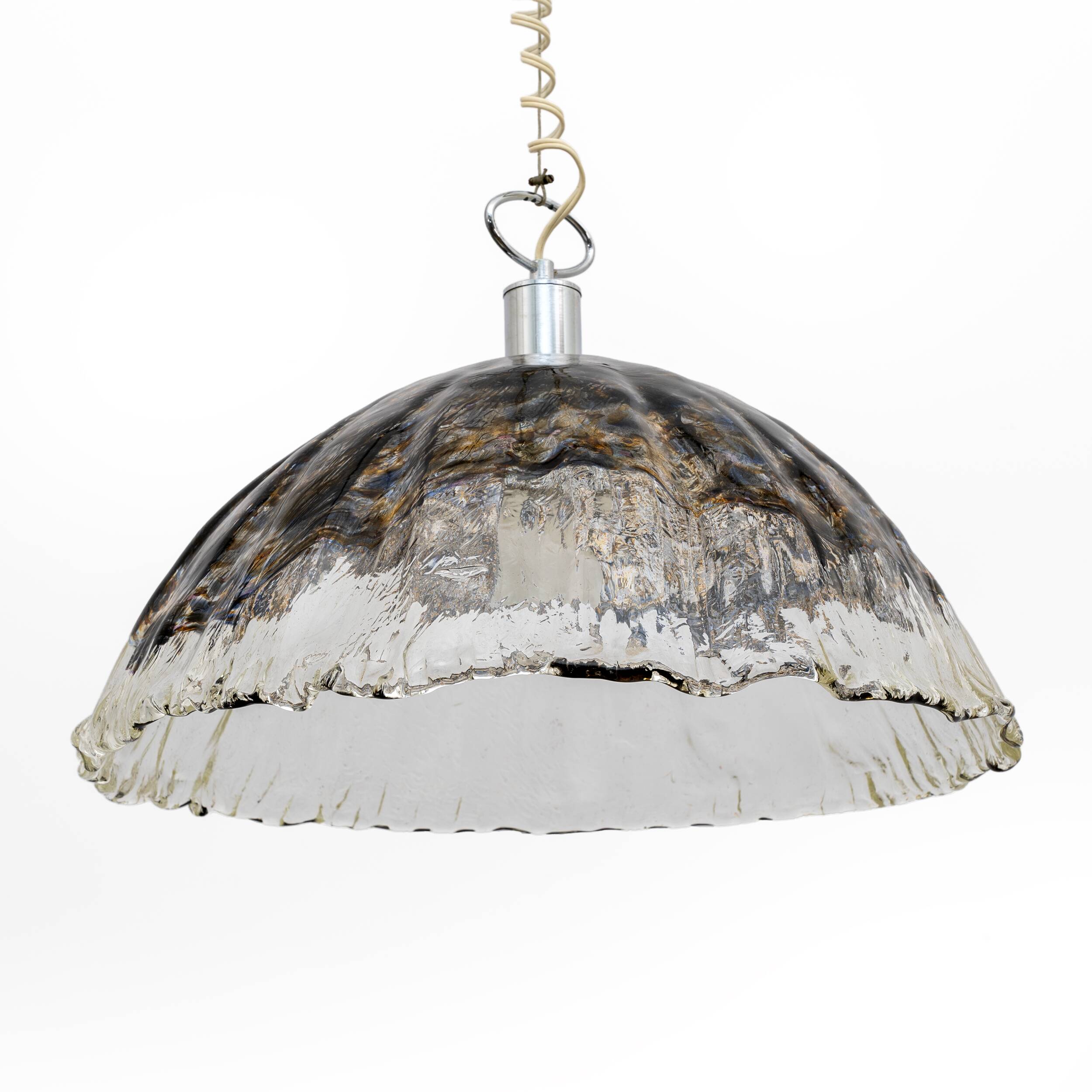 Attributed to AV Mazzega Mid-Century Modern Italian Murano Glass Pendant, 1970s