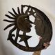 Brutalist metal wall sculpture "sun-moon"