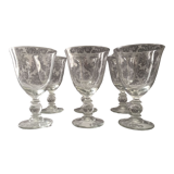 CHAMPAGNE SERVICE COINTREAU WINE WATER 6 GLASSES CRISTAL