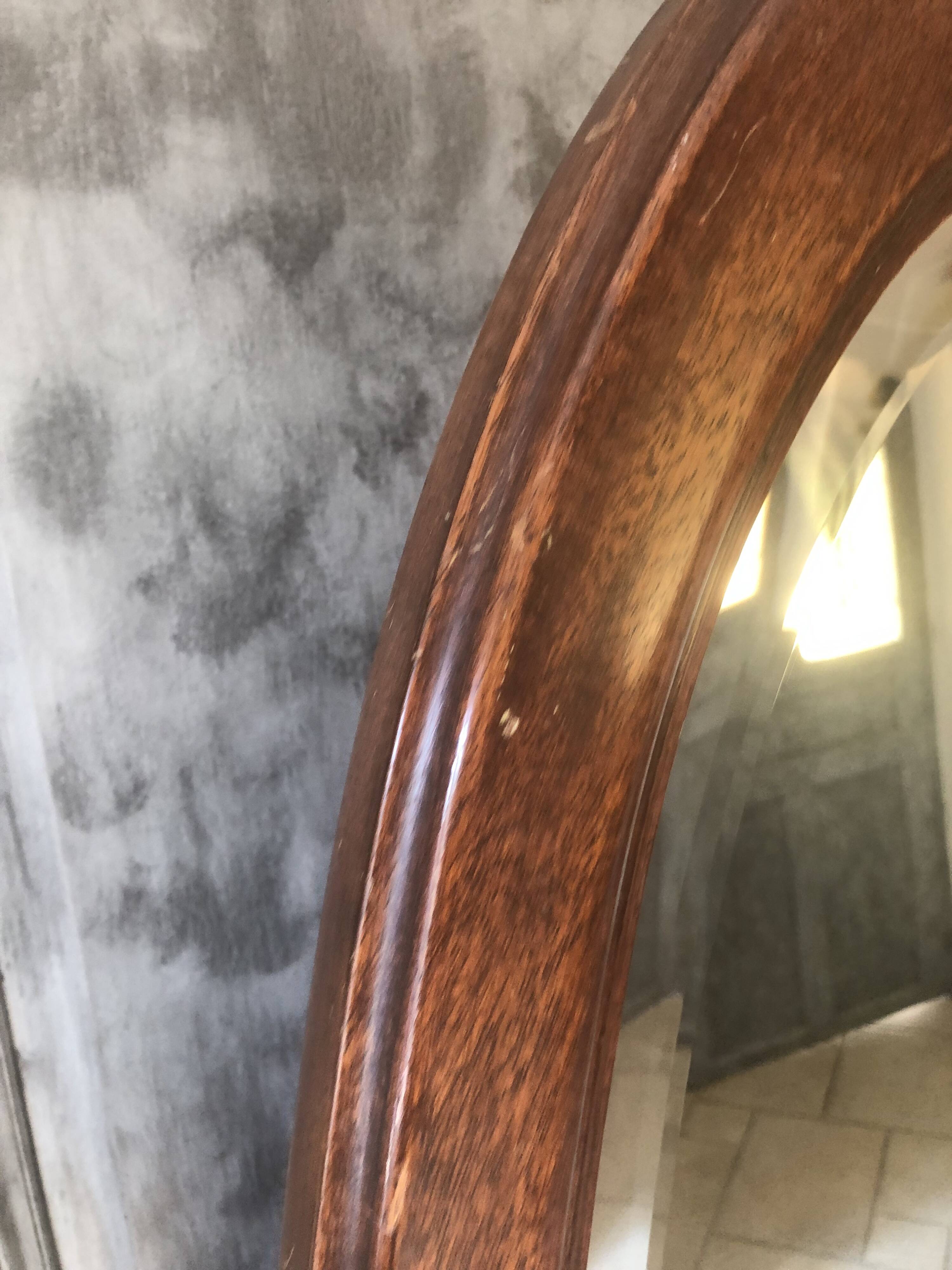 Swivel wooden mirror on stand